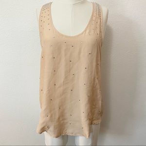 Haute Hippie Silk Rhinestone Peach Top Size Medium